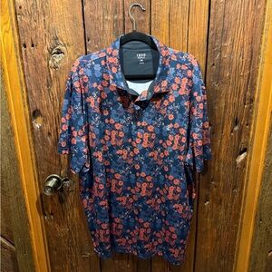 IZOD Men's Blue Floral Shirt XXL